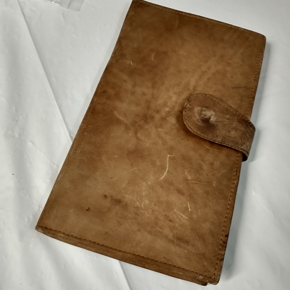 Vintage Men's Leather Portfolio Wallet ‘Handmade Product Soft Supple Leather Tan - Picture 5 of 5